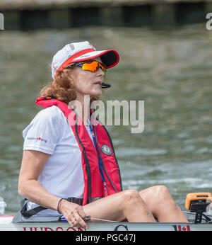 Henley auf Themse, ENGLAND, 05.07.2015, Henley Royal Regatta, kanadischen Frauen, Cox, Lesley THOMPSON WILLY, © Peter SPURRIER Stockfoto