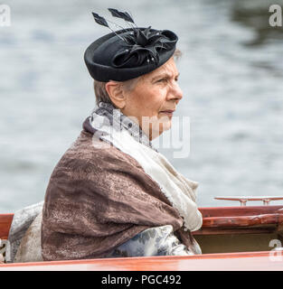 Henley auf Themse, ENGLAND, 03.07.2016, Henley Royal Regatta, Schwarz, Featered Hut, © Peter SPURRIER Stockfoto