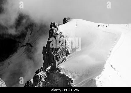 Chamonix, Frankreich. 24. August 2018. Bildende Kunst, Landschaft Bilder von Mt Blanc und die umliegenden Berge, Chamonix, Frankreich 24/08/2018 Stockfoto