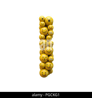 Brief ich emoji Schriftart. 3D-Rendering Stockfoto