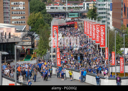 Wembley Stadion, London, UK. Samstag, 25. August 2018 - Die 117 Inszenierung der Ladbrokes Challenge Cup Rugby League Finale im Wembley Stadium zwischen Warrington Wölfe (die Leitung) und Katalanisch Drachen. Beide Mannschaften spielen in der Super League Credit: John Hopkins/Alamy leben Nachrichten Stockfoto