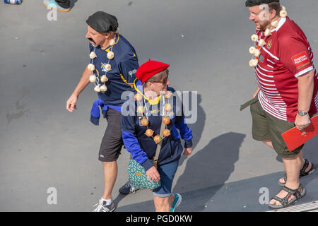 Wembley Stadion, London, UK. Samstag, 25. August 2018 - Die 117 Inszenierung der Ladbrokes Challenge Cup Rugby League Finale im Wembley Stadium zwischen Warrington Wölfe (die Leitung) und Katalanisch Drachen. Beide Mannschaften spielen in der Super League Credit: John Hopkins/Alamy leben Nachrichten Stockfoto