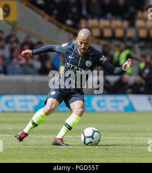 Wolverhampton, Großbritannien. 25. Aug 2018. David Silva von Manchester City in der Premier League Match zwischen Wolverhampton Wanderers und Manchester City an molineux am 25. August 2018 in Wolverhampton, England. (Foto von John rainford/phcimages.com) Credit: PHC Images/Alamy leben Nachrichten Stockfoto