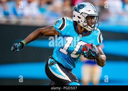 Carolina Panthers wide receiver Curtis Samuel (10) während der preseason NFL Football Spiel zwischen den New England Patriots und die Carolina Panthers am Freitag, den 24. August 2018 in Charlotte, NC. Jakob Kupferman/CSM Stockfoto