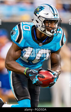 Carolina Panthers wide receiver Curtis Samuel (10) während der preseason NFL Football Spiel zwischen den New England Patriots und die Carolina Panthers am Freitag, den 24. August 2018 in Charlotte, NC. Jakob Kupferman/CSM Stockfoto
