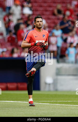 25. August 2018, Wanda Metropolitano, Madrid, Spanien; La Liga Fußball, Atletico Madrid gegen Rayo Vallecano; Antonio Adan (Atletico de Madrid) Vor dem Spiel warm-up Stockfoto