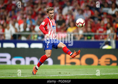 Madrid, Spanien. 25 Aug, 2018. Griezmann von Atletico de Madrid während der spanischen Liga, der Primera División, Fußballspiel zwischen Atletico de Madrid und Rayo Vallecano am 25. August 2018 Wanda Metropolitano Stadion in Madrid, Spanien. 25 Aug, 2018. Quelle: AFP 7/ZUMA Draht/Alamy Live News Credit: ZUMA Press, Inc./Alamy leben Nachrichten Stockfoto