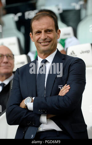 Allianz Stadion, Turin, Italien. 25 Aug, 2018. Serie A Fussball, Juventus gegen Lazio; Max Allegri der Trainer von Juventus Credit: Aktion plus Sport/Alamy leben Nachrichten Stockfoto