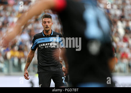 Torino, Italien. 25 August, 2018. Sergej Milinkovic-Savic der SS Lazio während der Serie ein Fußballspiel zwischen FC Juventus und SS Lazio. Credit: Marco Canoniero/Alamy Leben Nachrichten. Credit: Marco Canoniero/Alamy leben Nachrichten Stockfoto