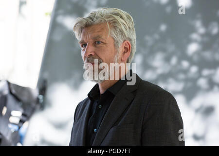 Edinburgh, Großbritannien. 25 Aug, 2018. Karl Ove Knausgaard, norwegischer Schriftsteller, einen Vortrag an der Edinburgh International Book Festival 2018 in seinem Buch Das Ende, letzte Teil der autobiographischen Mein Kampf Romane. Schottland Kredit: Pauline Keightley/Alamy leben Nachrichten Stockfoto