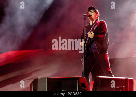 Fall Out Boy live auf der Bühne des Festival Leeds, UK, 25. Juni 2018. Stockfoto