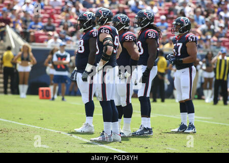 August 25, 2018 Los Angeles, CA. Houston Texans d-line während der NFL Houston Texans vs Los Angeles Rams im Los Angeles Memorial Coliseum Los Angeles, Ca am 25. August 2018. Jevone Moore Stockfoto