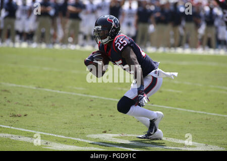 August 25, 2018 Los Angeles, CA. Houston Texans Defensive zurück Kareem Jackson (25) in der Tasche während des NFL Houston Texans vs Los Angeles Rams im Los Angeles Memorial Coliseum Los Angeles, Ca am 25. August 2018. Jevone Moore Stockfoto