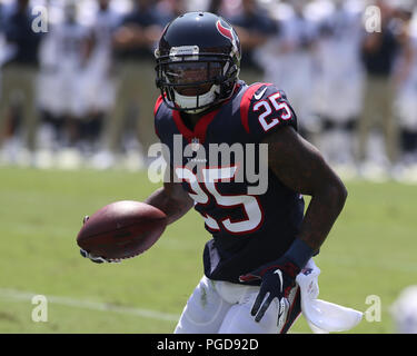 August 25, 2018 Los Angeles, CA. Houston Texans Defensive zurück Kareem Jackson (25) in der Tasche während des NFL Houston Texans vs Los Angeles Rams im Los Angeles Memorial Coliseum Los Angeles, Ca am 25. August 2018. Jevone Moore Stockfoto