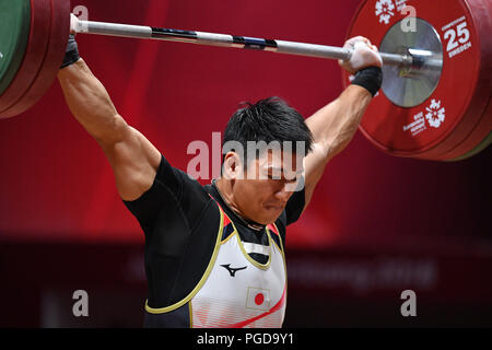 Jakarta, Indonesien. Credit: MATSUO. 24 Aug, 2018. Toshiki Yamamoto (JPN) Gewichtheben: Männer 85 kg bei JIExpo Kemayoran Halle A während der 2018 Jakarta Palembang Asian Games in Jakarta, Indonesien. Credit: MATSUO. K/LBA SPORT/Alamy leben Nachrichten Stockfoto