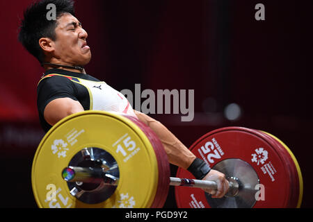 Jakarta, Indonesien. Credit: MATSUO. 24 Aug, 2018. Toshiki Yamamoto (JPN) Gewichtheben: Männer 85 kg bei JIExpo Kemayoran Halle A während der 2018 Jakarta Palembang Asian Games in Jakarta, Indonesien. Credit: MATSUO. K/LBA SPORT/Alamy leben Nachrichten Stockfoto