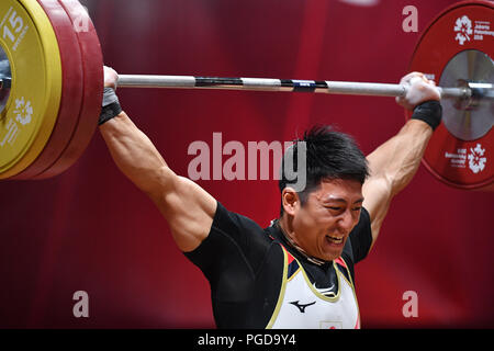 Jakarta, Indonesien. Credit: MATSUO. 24 Aug, 2018. Toshiki Yamamoto (JPN) Gewichtheben: Männer 85 kg bei JIExpo Kemayoran Halle A während der 2018 Jakarta Palembang Asian Games in Jakarta, Indonesien. Credit: MATSUO. K/LBA SPORT/Alamy leben Nachrichten Stockfoto