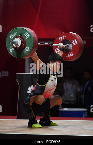 Jakarta, Indonesien. Credit: MATSUO. 24 Aug, 2018. Toshiki Yamamoto (JPN) Gewichtheben: Männer 85 kg bei JIExpo Kemayoran Halle A während der 2018 Jakarta Palembang Asian Games in Jakarta, Indonesien. Credit: MATSUO. K/LBA SPORT/Alamy leben Nachrichten Stockfoto