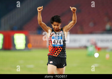 Jakarta, Indonesien. 25 Aug, 2018. Akihiko Nakamura (JPN) Leichtathletik: Männer Zehnkampf Hochsprung im Gelora Bung Karno Main Stadium während der 2018 Jakarta Palembang Asian Games in Jakarta, Indonesien. Credit: Naoki Morita/LBA SPORT/Alamy leben Nachrichten Stockfoto