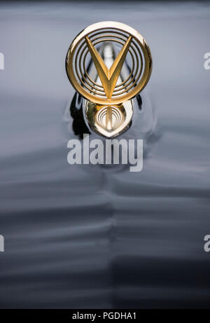 Detail der Kühlerfigur auf einem alten Buick Auto Stockfoto
