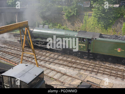 Flying Scotsman Dampflokomotive auf dem East Lancashire Eisenbahn in Lancashire England bury Stockfoto