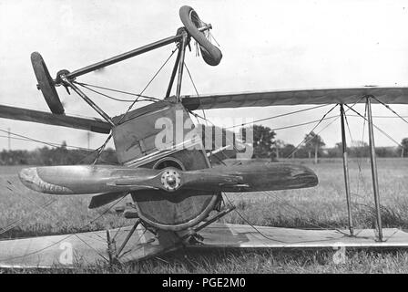 Flugzeuge - Unfälle - Flugzeug zerstört auf Love Field, Texas, während eine Notlandung. Von C.P.I 1919 Stockfoto