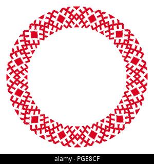 Traditionelle runde Stickerei. Vector Illustration der ethnischen Runde geometrische gestickte Muster für Ihr Design Stock Vektor