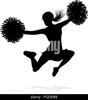 Silhouette Cheerleader Stock Vektor