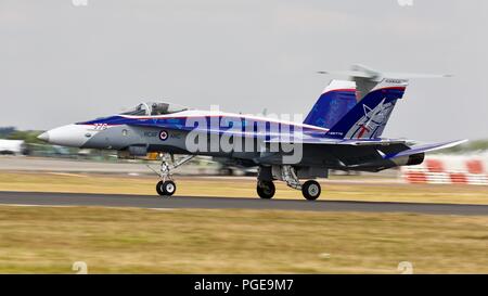 Royal Canadian Air Force CF-18 Hornet auf RIAT 2018 mit einem beeindruckenden Lackierung zum Gedenken an 60 Jahre NORAD Stockfoto