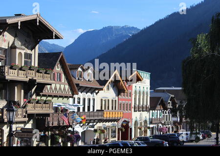 Bayerische themed Stadt Leavenworth, Washington Stockfoto