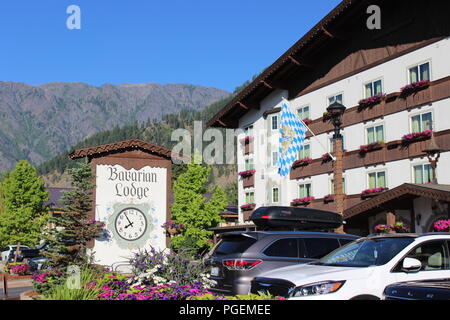 Bayerische Lodge in thematische Stadt Leavenworth, Washington Stockfoto