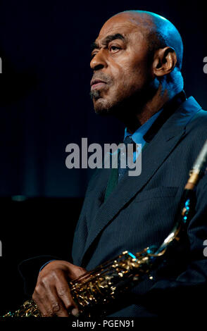 Die Archie Shepp Quartett mit besonderen Gästen Roswell Rudd & Leon Parker im Jazz Middelheim Festival in Antwerpen (Belgien, 12/08/2010) Stockfoto