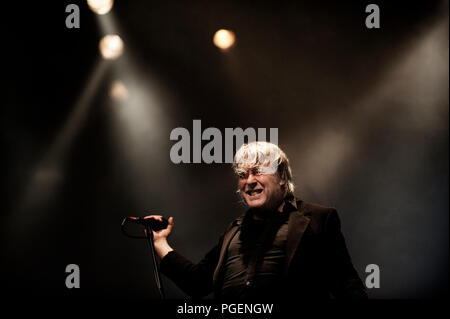 Konzert des Belgischen rock Sänger Arno seinen 65. Geburtstag feiert in seiner Geburt Stadt Ostend (Oostende, 22/05/2014) Stockfoto