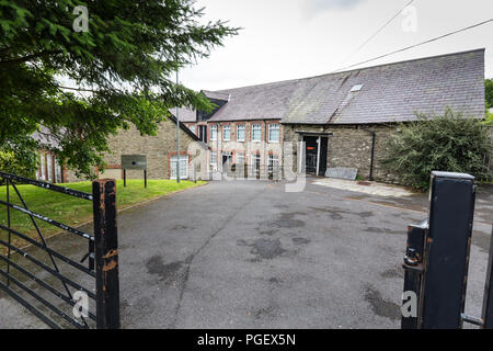 Blick von außen auf die National Wool Museum, Drefach Felindre, Llandysul, Carmarthenshire, Wales, Großbritannien Stockfoto