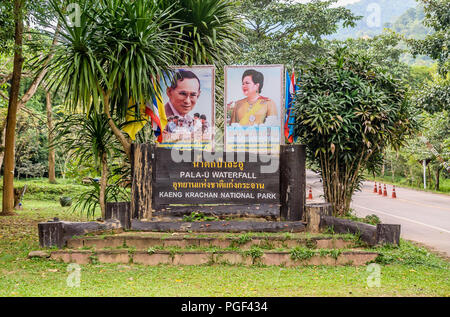 Eintrittsschild zum Kaeng Krachan National Park, Thailand Stockfoto