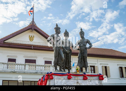 Drei Könige Denkmal, Chiang Mai, Thailand Stockfoto