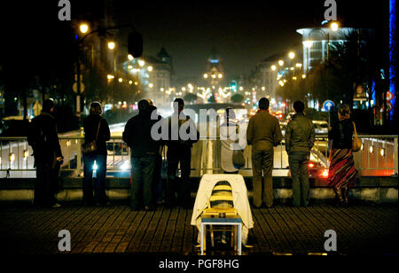 Die 'Bezette Stad/Ville Occupée 'theater Produktion aus der KVS, Koninklijke Vlaamse Schouwburg, unter der Leitung von Ruud Gielens (Belgien, 23.02.2010) Stockfoto