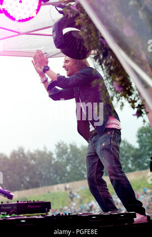 Der französische DJ David Guetta im Tomorrowland techno Festival in De Schorre, Ausleger (Belgien, 25/07/2010) Stockfoto