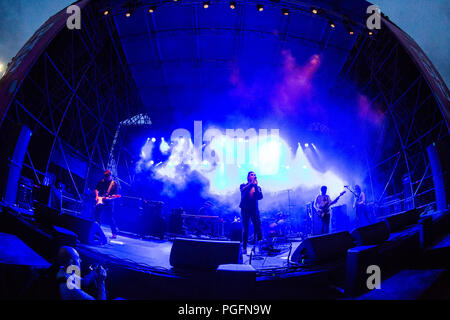 Turin Italien. 25. August 2018. Die englische Rockband ECHO & BUNNYMEN führt live auf der Bühne Spazio 211 während der "Heutige Festival 'Credit: Rodolfo Sassano/Alamy leben Nachrichten Stockfoto