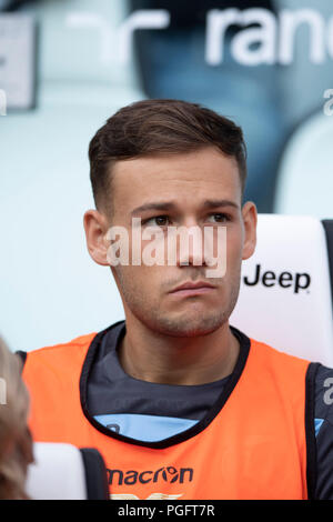 Turin, Italien. 25 Aug, 2018. Alessandro Murgia (Latium) während Erie der Italienischen eine "Übereinstimmung zwischen Juventus 2-0 Lazio bei Allianz Stadion am 24. August 2018 in Turin, Italien. (Foto von Maurizio Borsari/LBA) Quelle: Lba Co.Ltd./Alamy leben Nachrichten Stockfoto