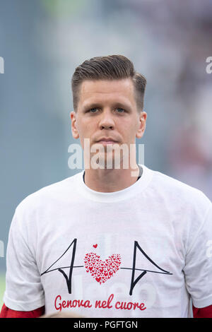 Turin, Italien. 25 Aug, 2018. Wojciech Szczesny (Juventus) während Erie der Italienischen eine "Übereinstimmung zwischen Juventus 2-0 Lazio bei Allianz Stadion am 24. August 2018 in Turin, Italien. (Foto von Maurizio Borsari/LBA) Quelle: Lba Co.Ltd./Alamy leben Nachrichten Stockfoto