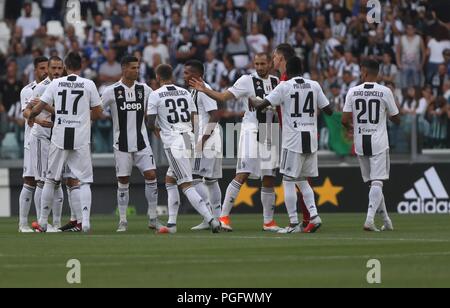 Team Juventus Turiin während der Italienischen Meisterschaft in der Serie A zwischen Juventus Turin und Lazio Roma bei der Allianz Stadion in Turin, Italien, am 25. August 2018 - Bild von Laurent Lairys/DPPI Stockfoto