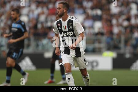 Miralem Rudolph (Juventus Turin) Während der Italienischen Meisterschaft in der Serie A zwischen Juventus Turin und Lazio Roma bei der Allianz Stadion in Turin, Italien, am 25. August 2018 - Bild von Laurent Lairys/DPPI Stockfoto