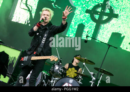 Summe 41 live auf der Bühne des Festival Leeds, UK, 26. August 2018. Stockfoto