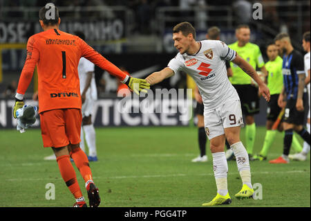 Mailand, Italien. 26 Aug, 2018. Während der Serie A TIM Fußballspiel zwischen FC Internazionale Milano und Torino FC im Stadio Giuseppe Meazza am 26 August, 2018 in Mailand, Italien. Quelle: FABIO UDINE/Alamy leben Nachrichten Stockfoto