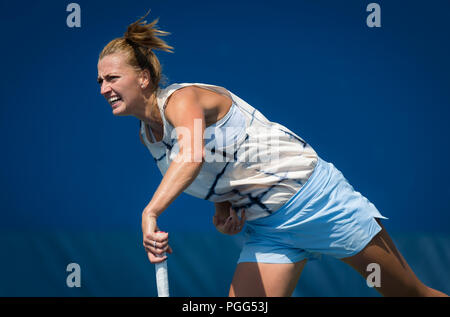 Petra Kvitova der tschechischen Republik Praktiken vor der US Open 2018 Grand Slam Tennis Turnier. New York, USA. 26. August 2018. 26 Aug, 2018. Quelle: AFP 7/ZUMA Draht/Alamy leben Nachrichten Stockfoto