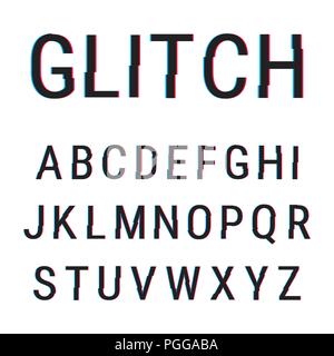 Glitch Verzerrung Schrift Stock Vektor