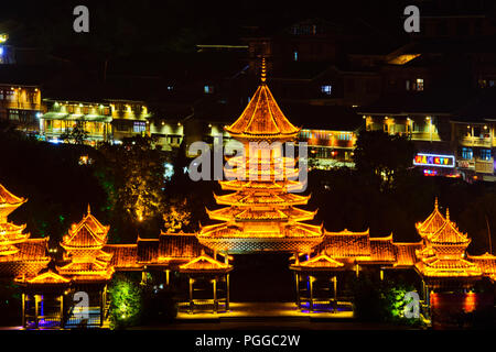 Zhaoxing Dorf, Provinz Guizhou, VR China, Volksrepublik China, China Stockfoto