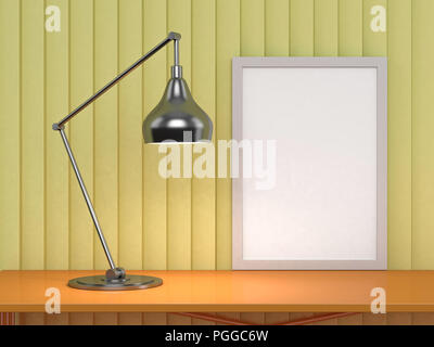 Poster mit Rahmen Mockup im Inneren. 3D-Rendering Stockfoto