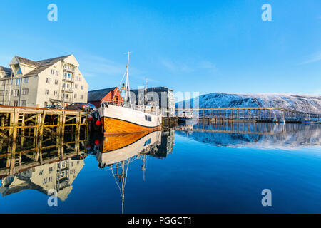 Schöne Stadt Tromsö in Nordnorwegen Stockfoto